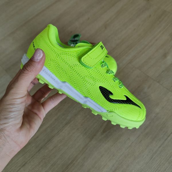 Botas fútbol Evolution Jr Barefoot 25 moqueta - turf junior verde flú - Imagen 2